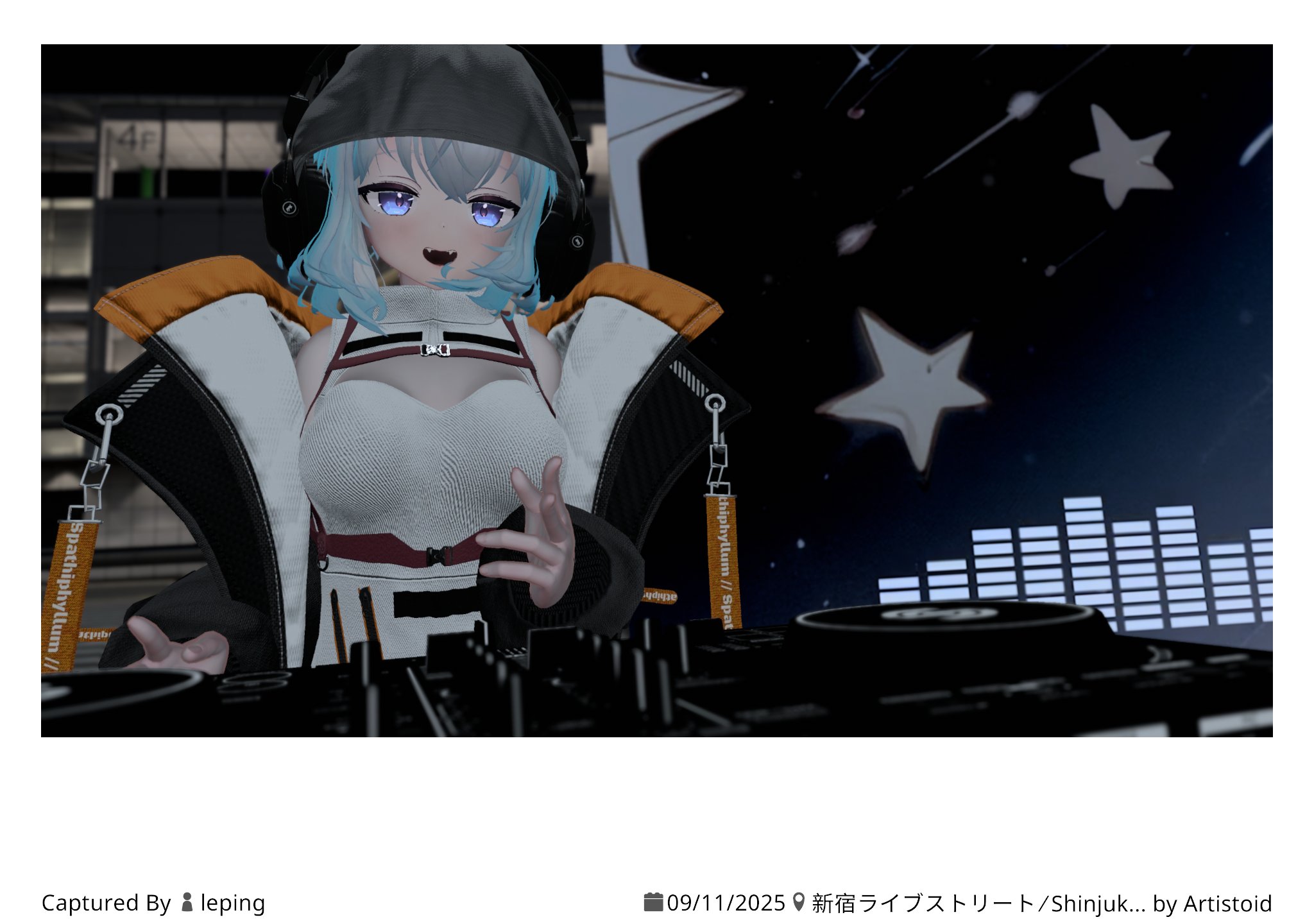 鰤ザードがVRChatでDJをしている様子